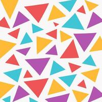 Colorful Triangle Seamless Pattern.A vibrant and playful seamless pattern with colorful triangles on a white background. vector