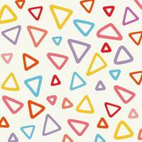 Colorful Pastel Triangle Seamless Pattern.A vibrant and cheerful seamless pattern with colorful pastel triangles on a white background. vector