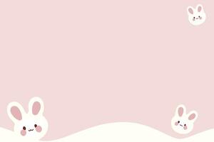 Cute bunnies on pink background photo