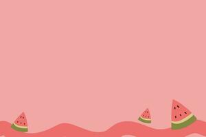 Doodle watermelon on red background photo