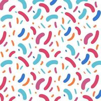 Seamless pattern with colorful sprinkles on a white background, in the style of bold, graphic lines, minimalist backgrounds. vector