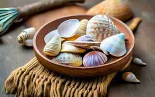 Seashell Symphony, Unveiling the Mesmerizing Patterns of a Vast Collection. AI Generated photo