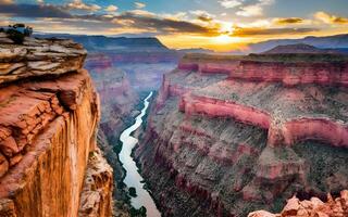 épico erosión, revelando el majestuoso tapiz de un Sur oeste del cañón escabroso desierto. ai generado foto