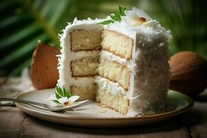 Inviting Coconut cake bakery. Generate Ai photo