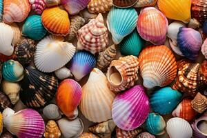 Polished Colorful seashell. Generate Ai photo