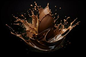 Sumptuous Cocoa chocolate splash. Generate Ai photo