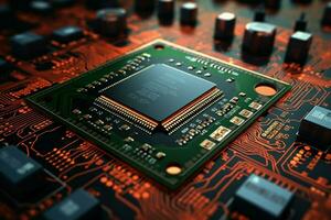 Multilayered Circuit board. Generate Ai photo