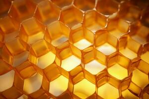 Natural Honeycomb honey bee. Generate Ai photo