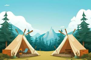 Glamping mockup background. Generate Ai photo