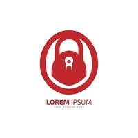 Minimal and abstract logo of lock icon lock vector security silhouette isolated design red icon