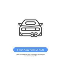 car from back sign outline icon vector. 64x64 pixel perfect for web and mobile. back of the car sign isolated on white background vector