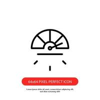 Speedometer outline icon pixel perfect. Gauge, dashboard, indicator, scale. Vector thin line icons. isolated on white background