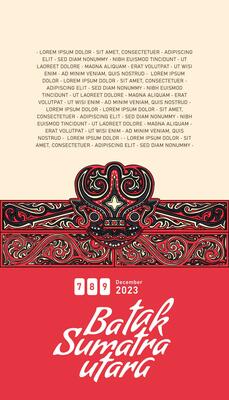 Vintage Indonesia Bataknese design layout idea for social media or event poster