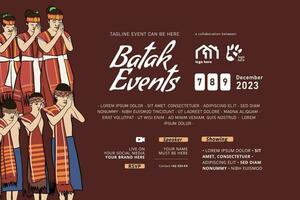 Indonesia Bataknese design layout idea for social media or event background vector