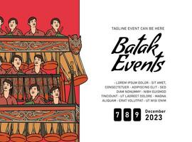 Indonesia Bataknese design layout idea for social media or event background vector