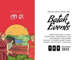 Indonesia Bataknese design layout idea for social media or event background vector