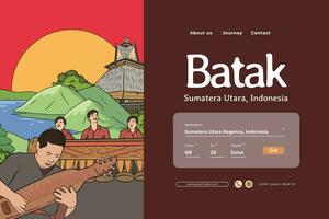 Indonesia Bataknese design layout idea for social media or event background vector