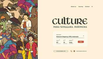 Indonesia nusa tenggara diseño diseño idea para social medios de comunicación o evento antecedentes vector