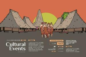 Indonesia Nusa Tenggara design layout idea for social media or event background vector