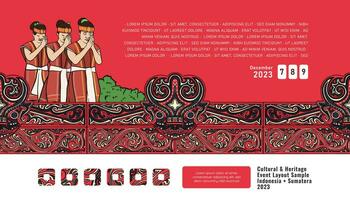 Batak illustration design layout template background vector