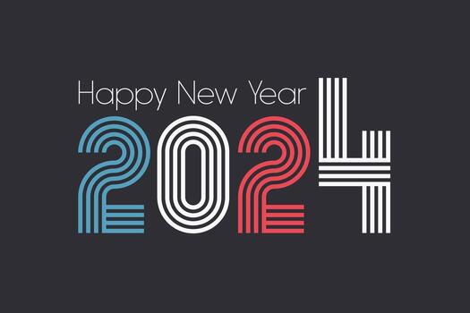 Happy new year 2024 template with lines forming the number 2024. Greeting concept for 2024 new year celebration vector