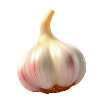 Realistic 3d garlic isolated on white background. Generative AI photo
