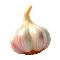 Realistic 3d garlic isolated on white background. Generative AI photo