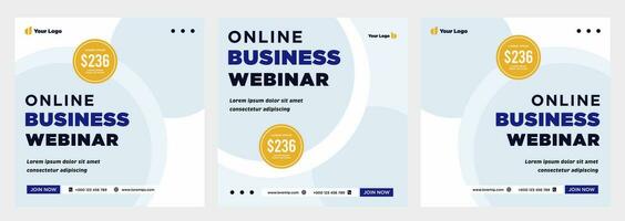 Digital marketing live webinar and corporate social media or template banner vector