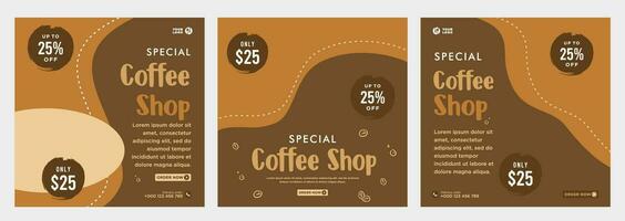 Coffee social media or banner template vector