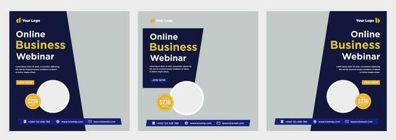 Digital marketing live webinar and corporate social media or template banner vector