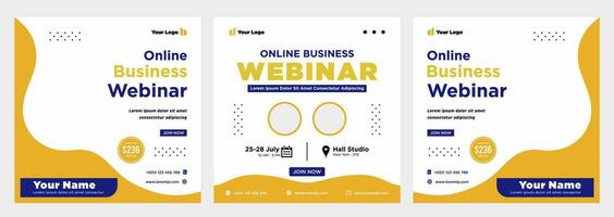 Digital marketing live webinar and corporate social media or template banner vector