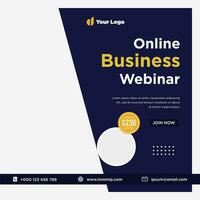 Digital marketing live webinar and corporate social media or template banner vector