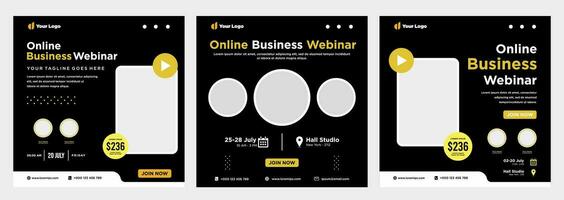 Digital marketing live webinar and corporate social media or template banner vector