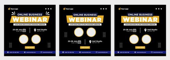 Digital marketing live webinar and corporate social media or template banner vector