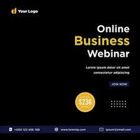 Digital marketing live webinar and corporate social media or template banner vector