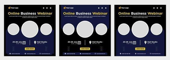 Digital marketing live webinar and corporate social media or template banner vector