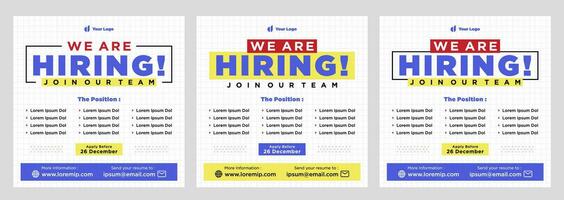 We are hiring social media post promotion vector