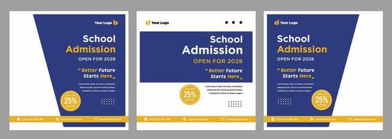 School admission banner or social media template vector