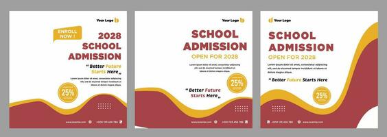 School admission banner or social media template vector