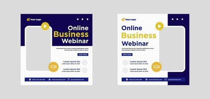 Digital marketing live webinar and corporate social media or template banner vector