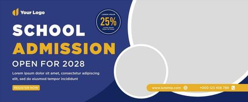 School admission banner or social media template vector