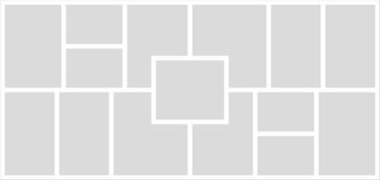 Pictures or photos frame collage. comics page grid layout abstract photo frames and digital photo wall template vector