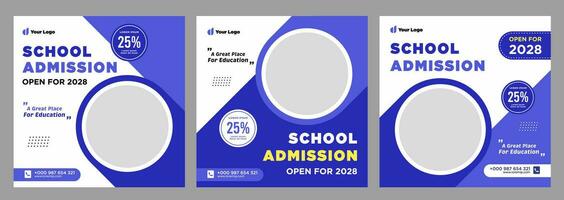 School admission banner or social media template vector