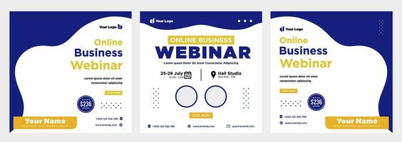 Digital marketing live webinar and corporate social media or template banner vector