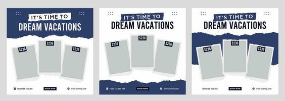 Travel holiday vacation social media post web banner vector