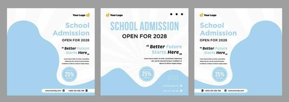 School admission banner or social media template vector