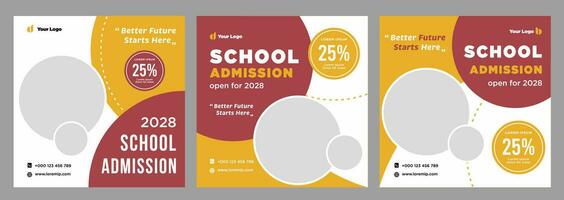 School admission banner or social media template vector