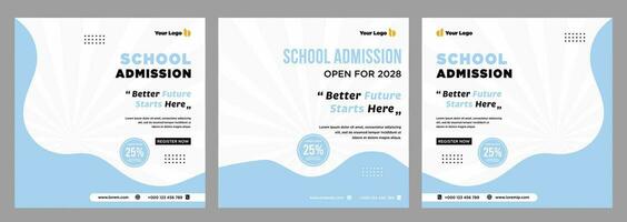 School admission banner or social media template vector