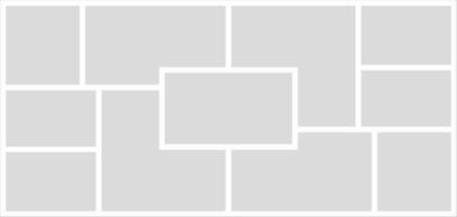 Pictures or photos frame collage. comics page grid layout abstract photo frames and digital photo wall template vector