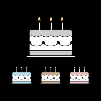 Cake color icon. vector